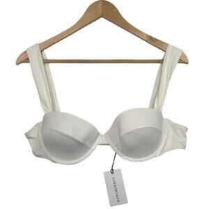 New WeWoreWhat Claudia Bikini Top Womens Extra Large Off White Swim Sexy Beach